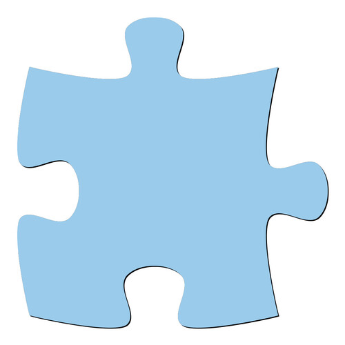 Recorte Peça Quebra Cabeça / MDF 3mm Azul Bebê