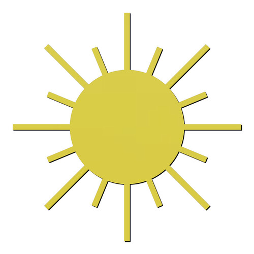 Recorte Sol / MDF 3mm Amarelo
