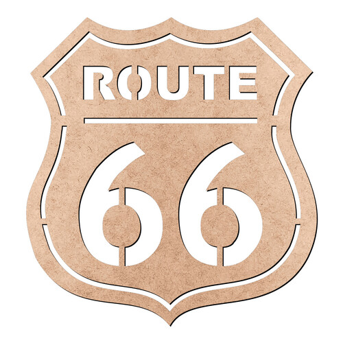 Recorte Placa Route 66 / MDF 3mm