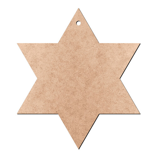 Recorte Estrela Seis Pontas Furo / MDF 3mm