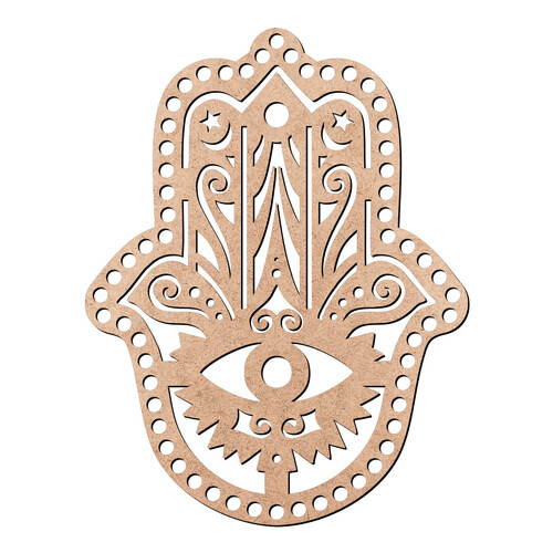 Recorte Base Hamsa Crochê 20 x 26 cm / MDF 3mm