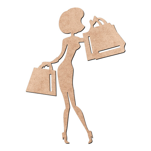 Recorte Mulher Bolsas / MDF 3mm