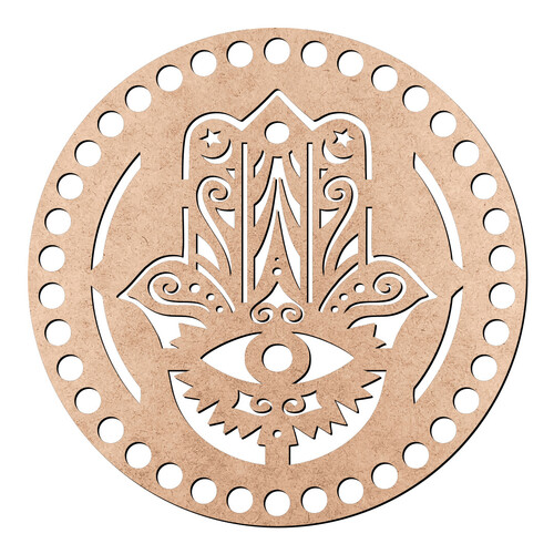 Recorte Base Redonda Hamsa 15 cm / MDF 3mm