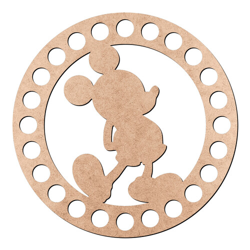 Recorte Base Redonda Mickey 10 cm / MDF 3mm