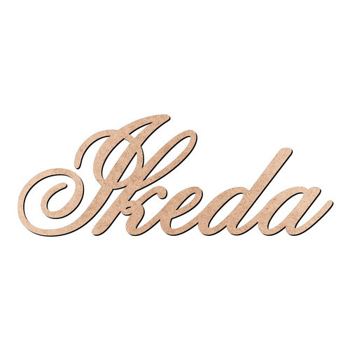 Recorte Ikeda Old Script / MDF 3mm