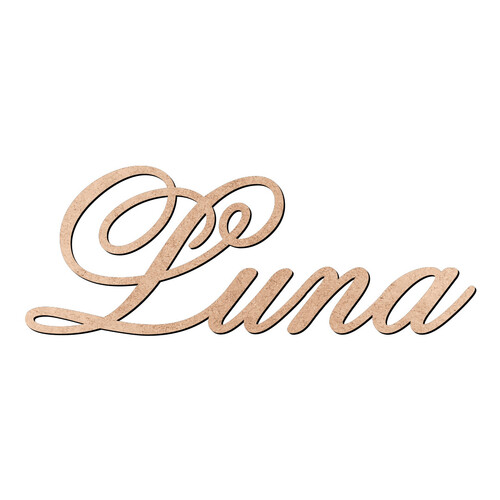 Recorte Luna Old Script / MDF 3mm
