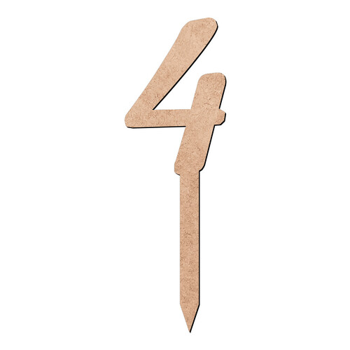 Recorte Enfeite Número Quatro / MDF 3mm