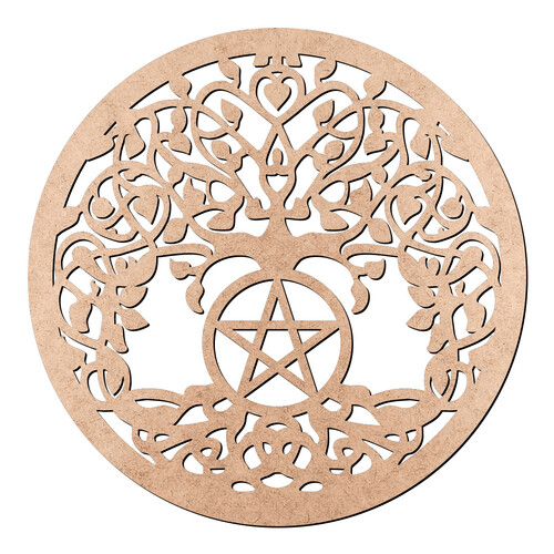 Recorte Mandala Árvore Vida Pentagrama / MDF 3mm