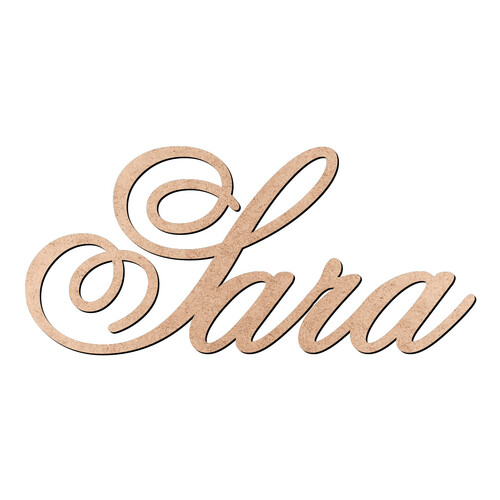 Recorte Sara Old Script / MDF 3mm