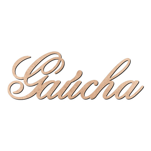 Recorte Gaúcha Old Script / MDF 3mm