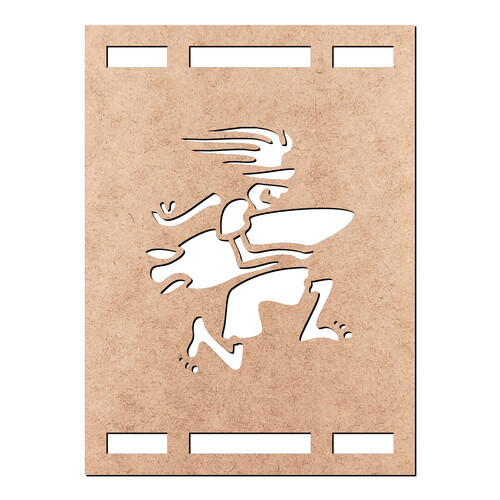 Recorte Quadro Surfista Vazado / MDF 3mm