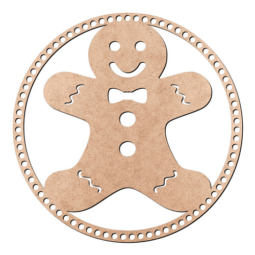 Recorte Base Redonda Boneco Natal 30 cm / MDF 3mm