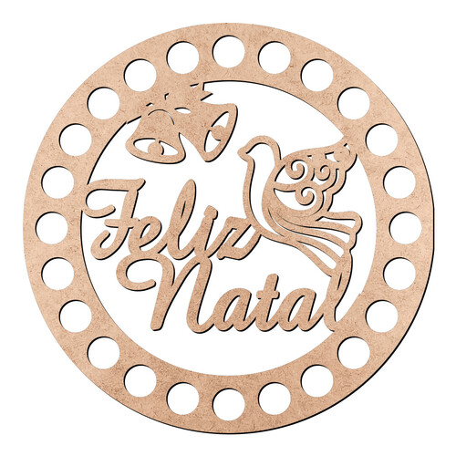 Recorte Base Cesto Feliz Natal 10 cm / MDF 3mm