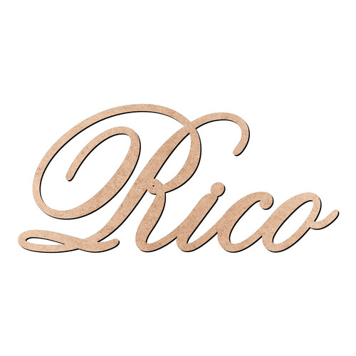 Recorte Rico Old Script / MDF 3mm