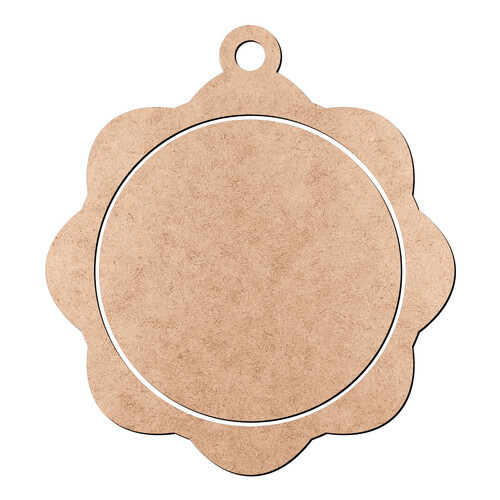 Recorte Pingente Mini Bastidor Flor 4 cm / MDF 3mm