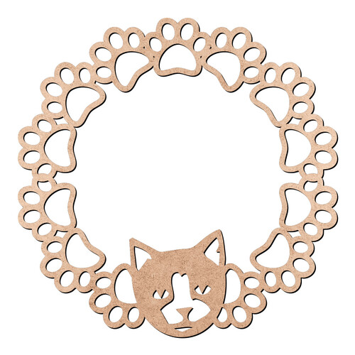 Recorte Guirlanda Pet Patinhas Gato / MDF 3mm