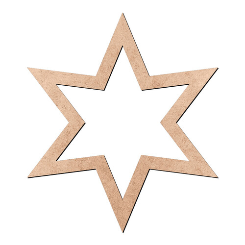 Recorte Estrela 6 Pontas Vazada / MDF 3mm