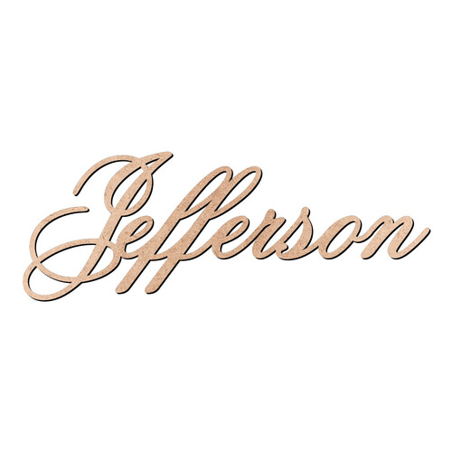 Recorte Jefferson Old Script / MDF 3mm