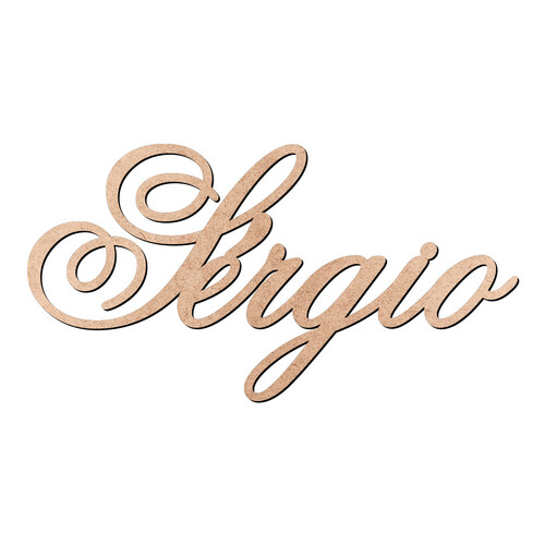 Recorte Sérgio Old Script / MDF 3mm