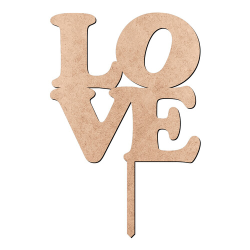 Recorte Topo de Bolo Love 10 cm / MDF 3mm