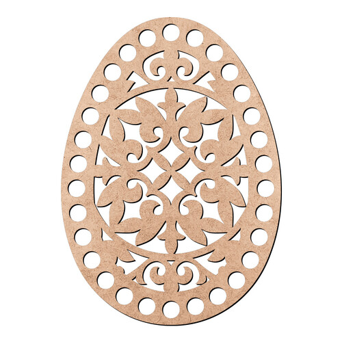 Recorte Base Cesto Ovo Arabesco 10 x 14 cm / MDF 3mm