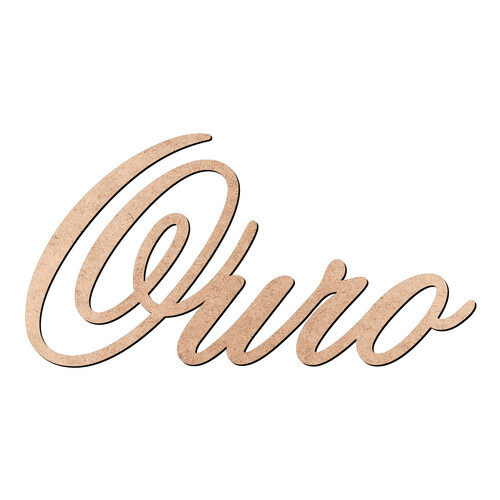 Recorte Ouro Old Script / MDF 3mm