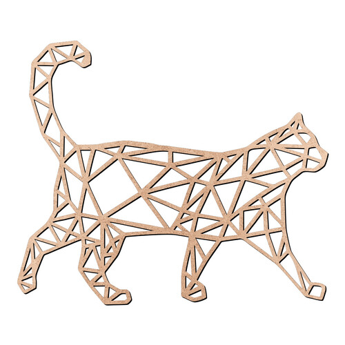 Recorte Gato Geométrico / MDF 3mm