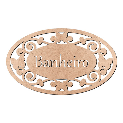 Recorte Placa Arabescos Banheiro / MDF 3mm