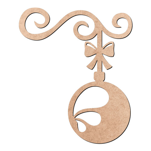 Recorte Enfeite Natal Bola Laço / MDF 3mm