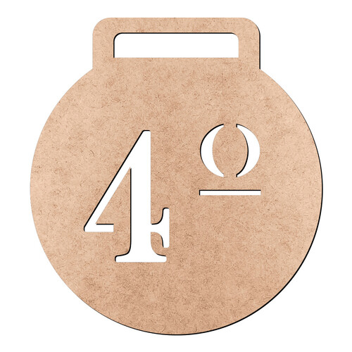 Recorte Medalha Redonda 4 Lugar / MDF 3mm