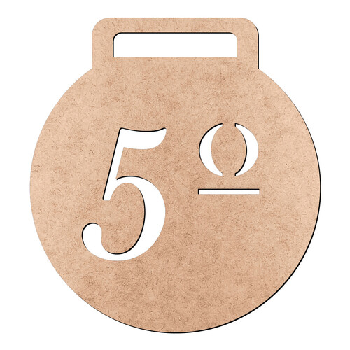 Recorte Medalha Redonda 5 Lugar / MDF 3mm