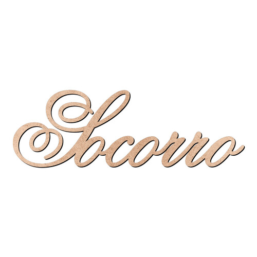 Recorte Socorro Old Script / MDF 3mm