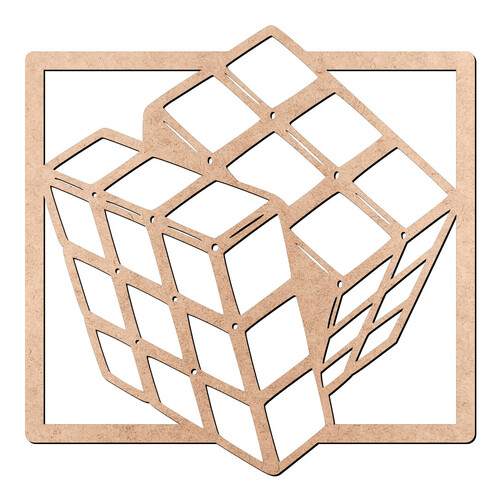 Recorte Quadro Vazado Cubo Mágico / MDF 3mm