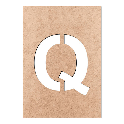 Recorte Letra Q Arial Stencil / MDF 3mm