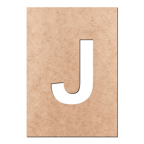 Recorte Letra J Arial Stencil / MDF 3mm