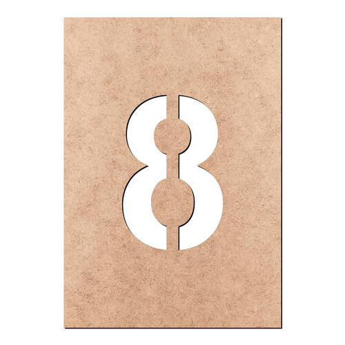 Recorte Número 8 Arial Stencil / MDF 3mm