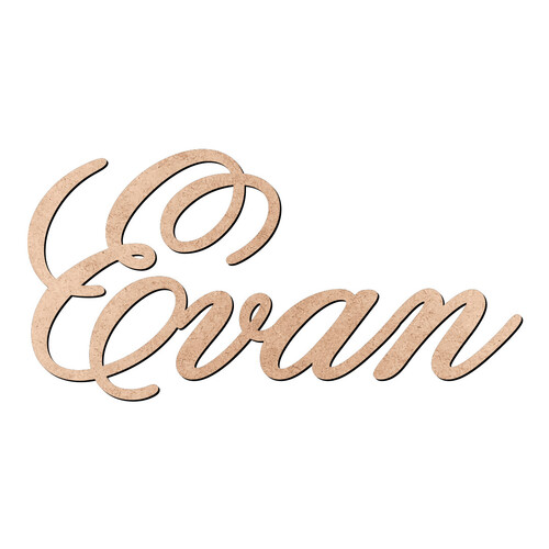 Recorte Evan Old Script / MDF 3mm