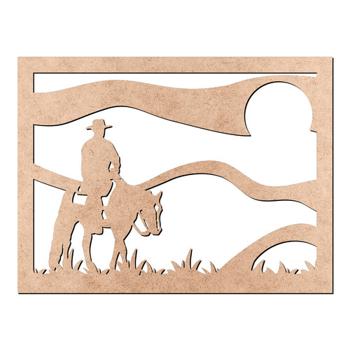Recorte Quadro Vazado Gaúcho Cavalo / MDF 3mm