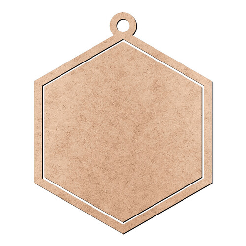 Recorte Pingente Mini Bastidor Hexágono 4 cm / MDF 3mm