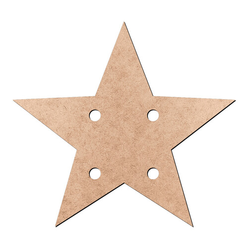 Recorte Estrela Quatro Furos / MDF 3mm