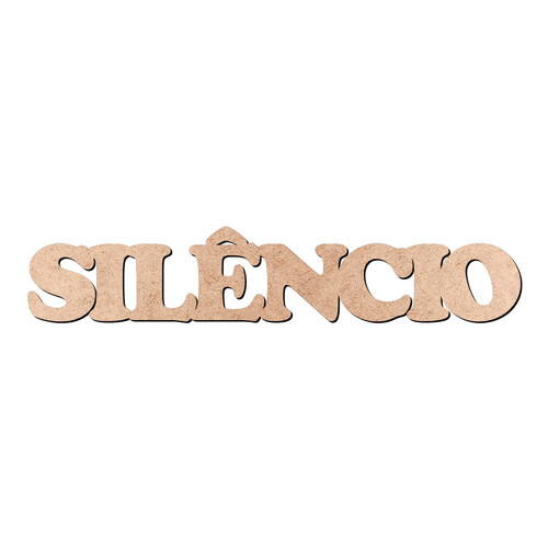 Recorte SILÊNCIO Cooper Black / MDF 3mm
