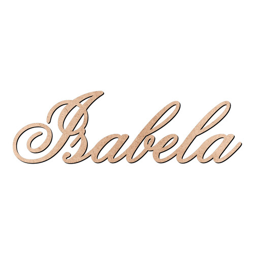 Recorte Isabela Old Script / MDF 3mm