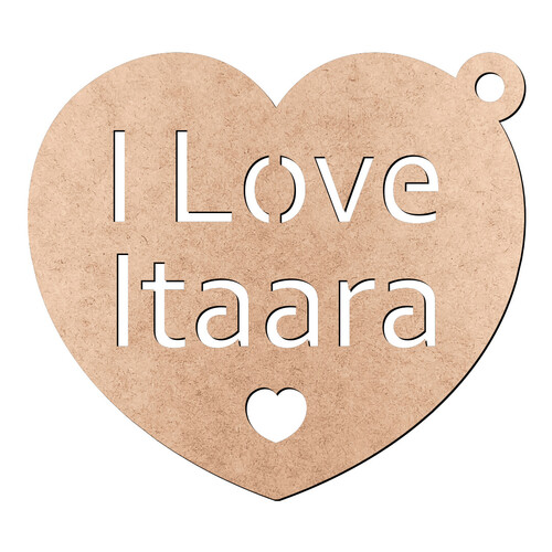 Recorte Chaveiro I Love Itaara / MDF 3mm