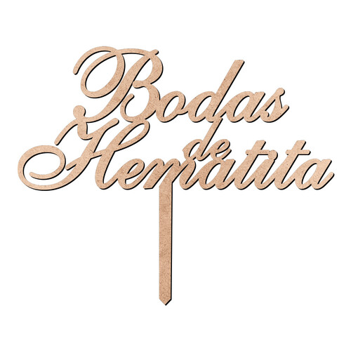 Recorte Topo de Bolo Bodas de Hematita / MDF 3mm