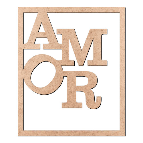 Recorte Quadro Vazado Amor / MDF 3mm