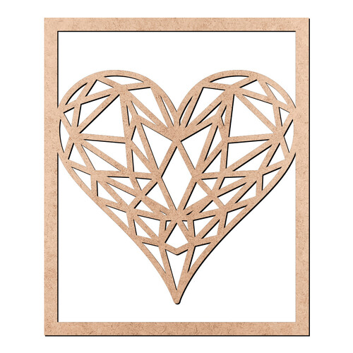 Recorte Quadro Vazado Coração / MDF 3mm