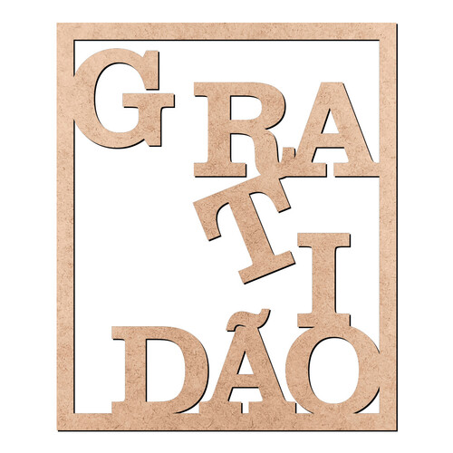 Recorte Quadro Vazado Gratidão / MDF 3mm