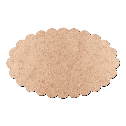 Recorte Placa Oval Ondulada / MDF 3mm