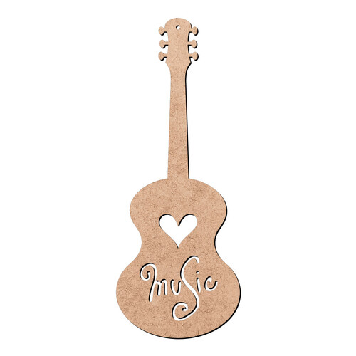 Recorte Violão Coração / MDF 3mm