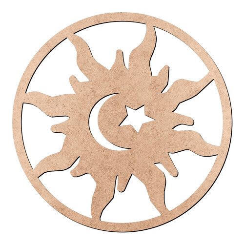 Recorte Mandala Sol Lua Estrela / MDF 3mm